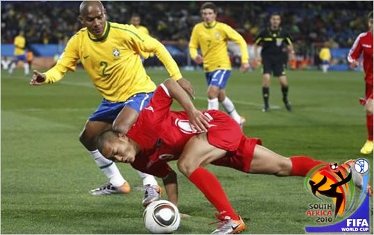 Gan� Brasil 2-1 a Corea del Norte en el Mundial Sudafrica 2010