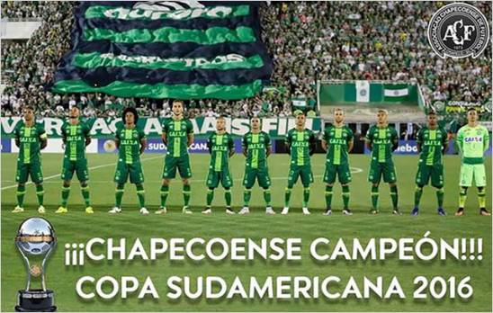 La Conmebol proclamo al Chapecoense campeon de la Copa Sudamericana 2016