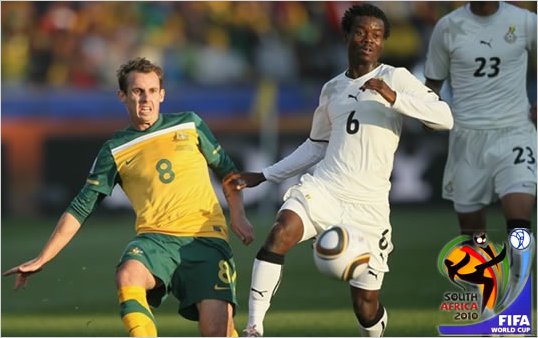 Ghana y Australia empatan 1 a 1 en el Mundial Sudafrica 2010