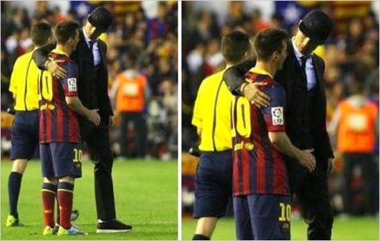 Cristiano Ronaldo consol� a Leo Messi al final del partido