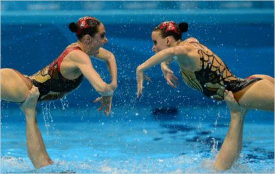 Rusia, China y Espa�a subieron al podio tras su participaci�n en nataci�n sincronizada