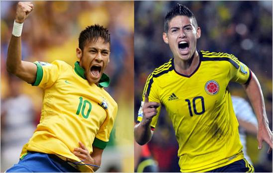 Neymar vs. James: el duelo entre las estrellas de Brasil y Colombia